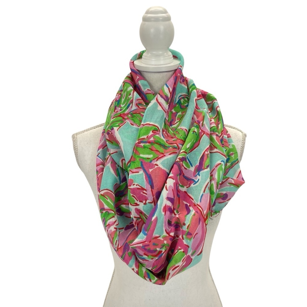 Lilly Pulitzer Infinity Scarf OS Pink/Blue